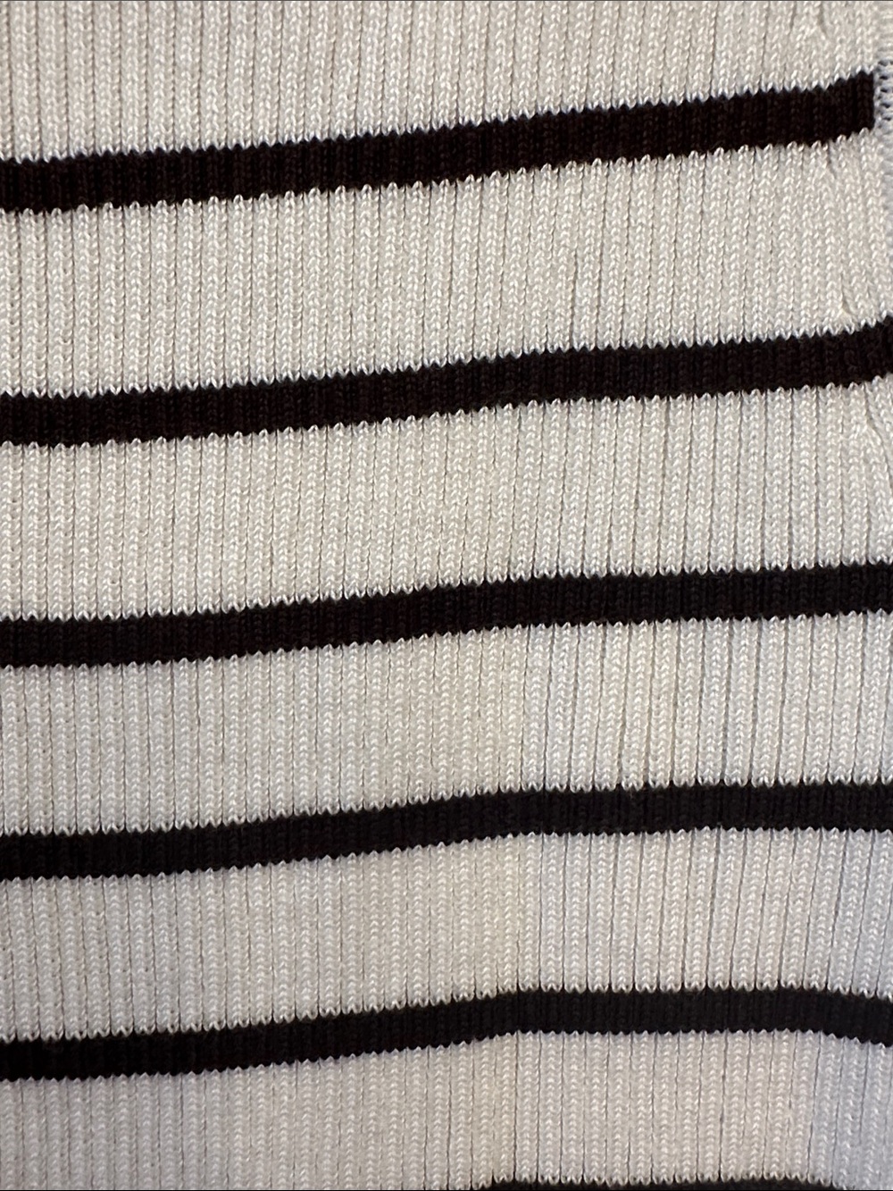 Tahari White and Brown Striped Ribbed Tank - Picture 4 of 4